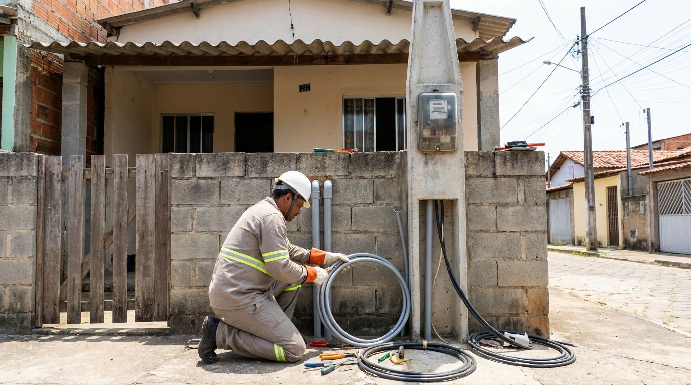 Instalacao de padrao de energia residencial em São Carlos‑SP
