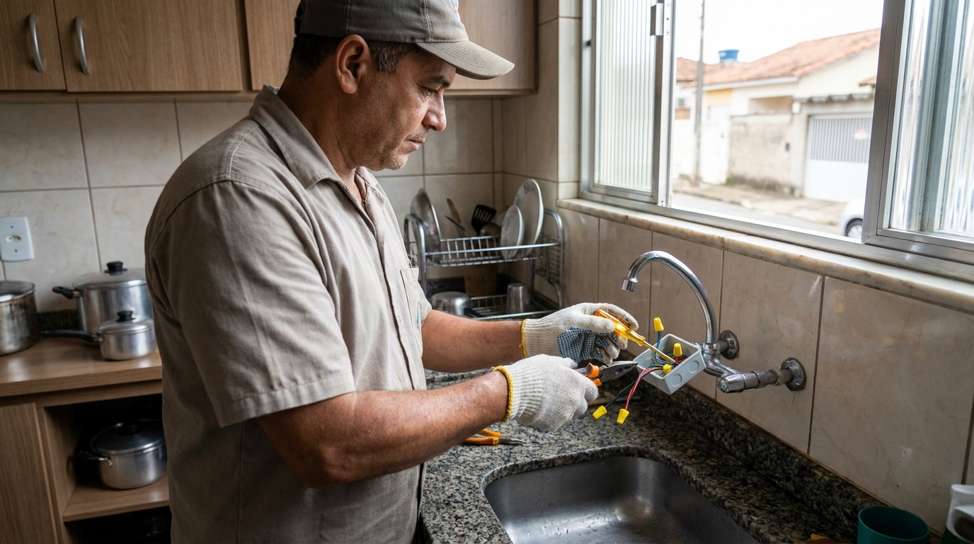 Instalacao de torneira eletrica profissional em São Carlos‑SP