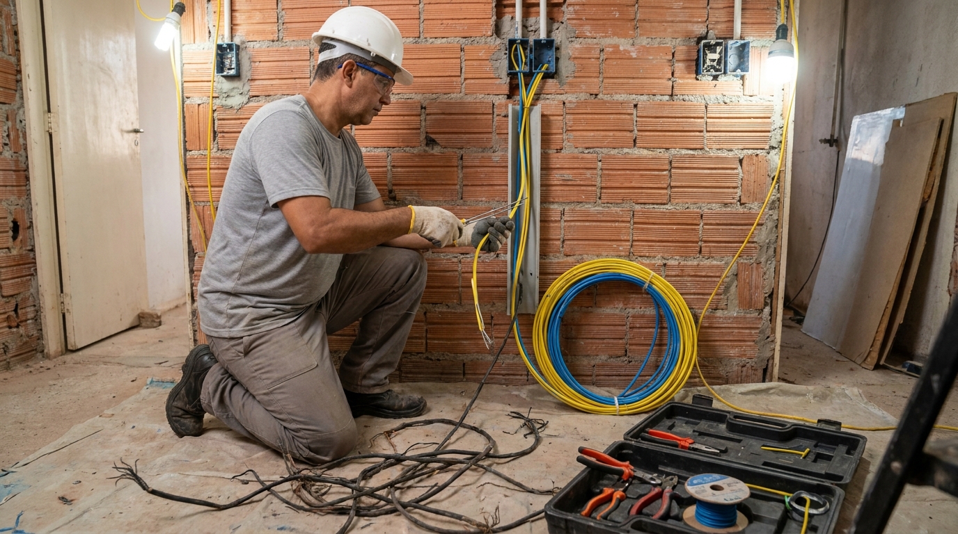 Troca de fiacao eletrica residencial em São Carlos‑SP